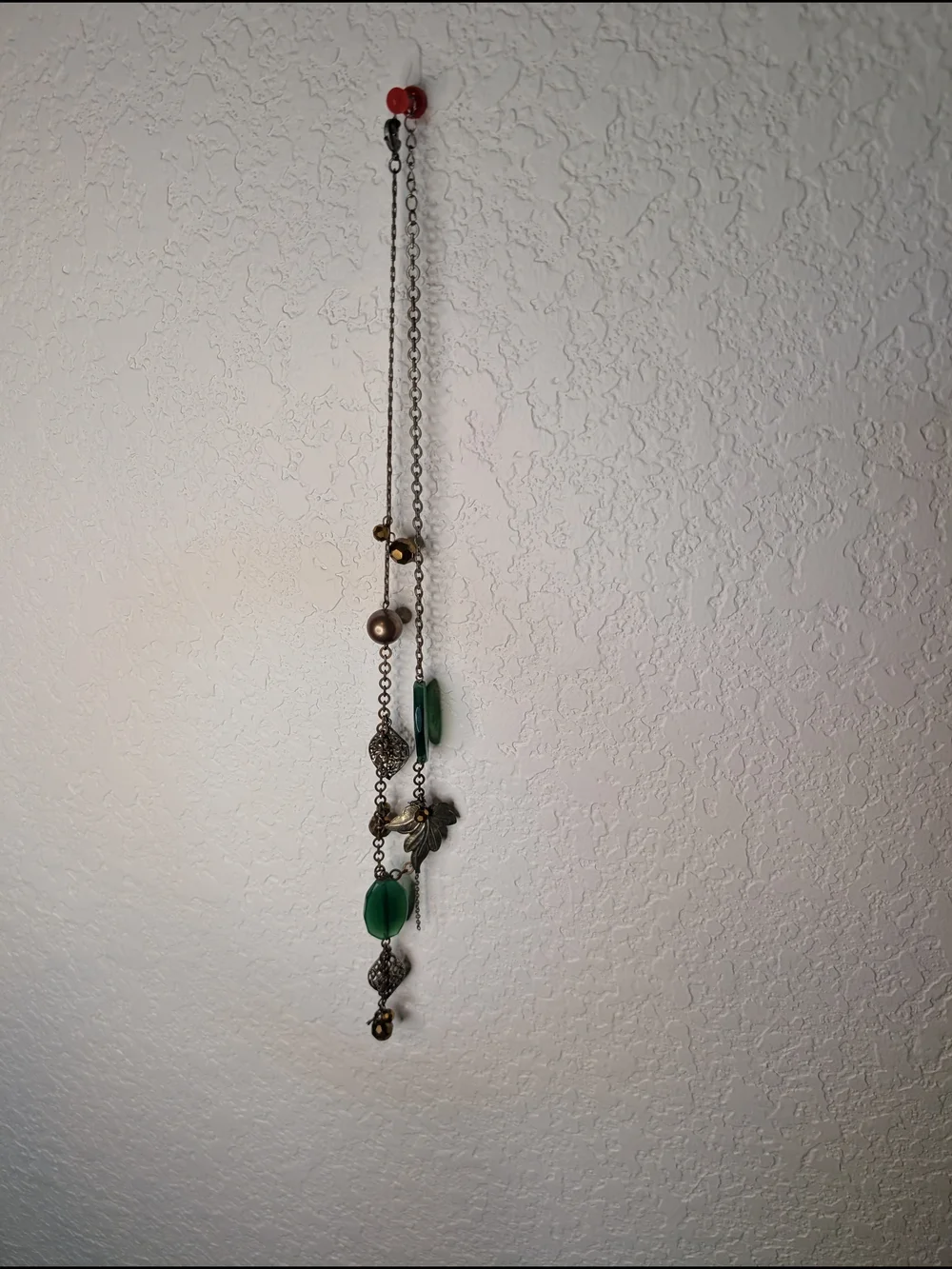 Green Bead Pendant Long Necklace - Women Jewelry